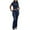 Navy, variant on Hpapadks Gym Sets for Women 2 Piece Slim Short Sleeve Solid Tops Low Rise Flare Leggings Pants Set Yoga Sweatsuit Yoga Sets for Women Black L