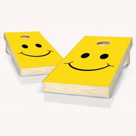 Skip's Garage Smiley Solid Wood Cornhole Board Set