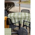 thumbnail image 5 of Outdoor Tablecloths with Umbrella Hole & Zipper, Sage Green Plaid 54x54 Inch Square Tablecloths, Modern Art Checkered Farmhouse Waterproof Table Cloth, Patio/Pool/Picnic Table Covers, 5 of 8