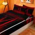 thumbnail image 3 of meiyoeat Dark Alphabet Pattern Zipper Twin Comforter Sets With Fitted Sheet And 2 Pillowcases,Gradient Letter M Zipper Bedding Set,Black Reversible,4 Pieces, 3 of 7
