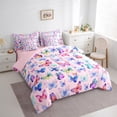 thumbnail image 3 of Manfei Rainbow Butterfly Twin Bedding Sets 7pcs, Cute Wildlife Bedding Comforter Set, Cartoon Animal Theme Sheet Sets, Microfiber Bedroom Decor, 3 of 8
