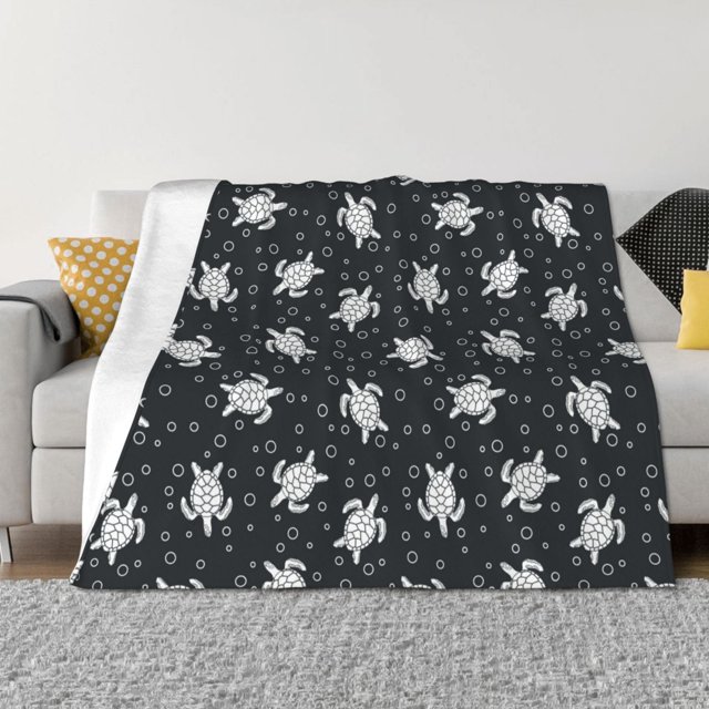 Fotbe Turtle Manta de Franela con Estampado, Manta Ultrasuave para Cama, Sofá, Auto, Hipoalergénica y Antibolitas-60"x50"