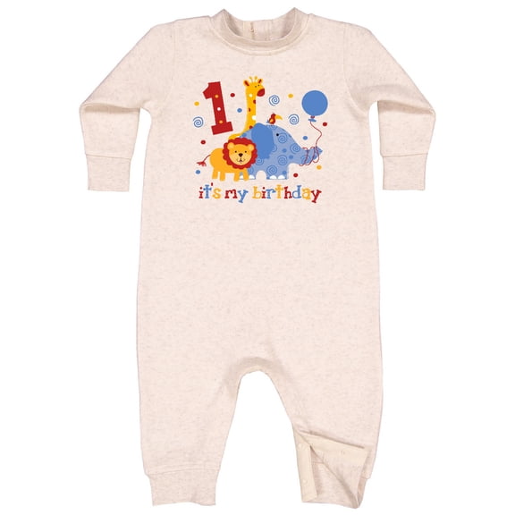 Inktastic Safari 1st Birthday Baby Fleece Romper