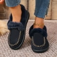 thumbnail image 5 of Dpityserensio Flats Shoes Women Dressy Comfortable Winter Comfortable Warm Solid Color Round Toe One-Foot Shoes, 5 of 7
