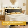 thumbnail image 6 of Aheaplus King Size Headboard with Storage, with Power Outlet and RGB LED Light, Sturdy and Stable King Headboard for Bedroom, Dorm Room, Guest Room, Black, 6 of 9