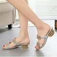 thumbnail image 5 of Clearance VerPetridure Women's Sandals Summer Casual Rhinestones Sequins Chunky Heel Sandals, 5 of 9