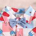 thumbnail image 5 of mgoYE 4th of July Baby Boy Outfit 0 3 6 12 18 Months My First Independent Romper with Bowtie Stars Stripes American Flag Suspender Shorts Summer Size 0-3 Months, 5 of 9