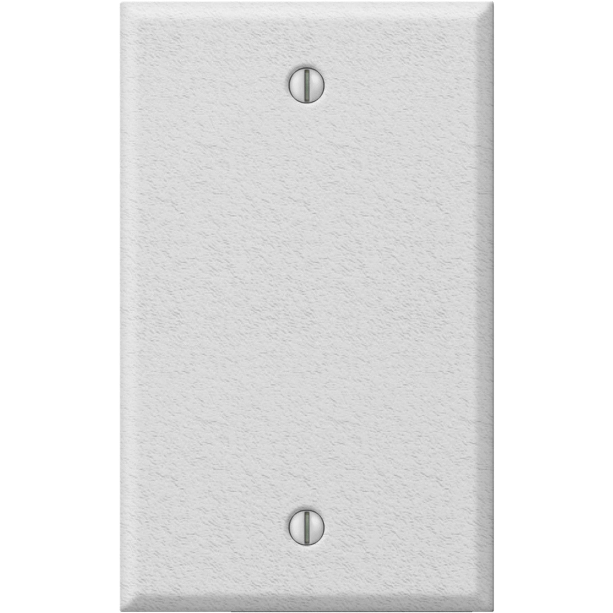 Amerelle 1Gang Standard Stamped Steel Blank Wall Plate, White Wrinkle