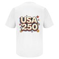thumbnail image 3 of USPEED Retro Groovy USA 250 Graphic T-Shirt, 1776-2026 USA 250th Founding Anniversary Patriotic Short Sleeve Crewneck Tee, Cute Vintage National Pride Casual Top for Men Women, 3 of 5
