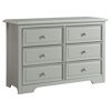 Graco Brooklyn 6 Drawer Double Dresser in Pebble Gray