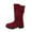 Wine, variant on Knee-High Boots for Women Solid Color High Slip-On Boots Knee-High Shoes Faux Leather Knee High Boots Wide Calf Available Casual Fashion Boots