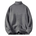 thumbnail image 2 of Men's Thickened Turtleneck Knit Pullover Sweater Winter Long Sleeve Heavyweight Warm, 2 of 4