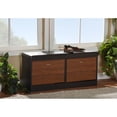 thumbnail image 2 of Baxton Studio Foley Modern and Contemporary 2-tone Dark Brown and Oak Finishing Entryway Storage Cushioned Bench Shoe Rack Cabinet Organizer, 2 of 6