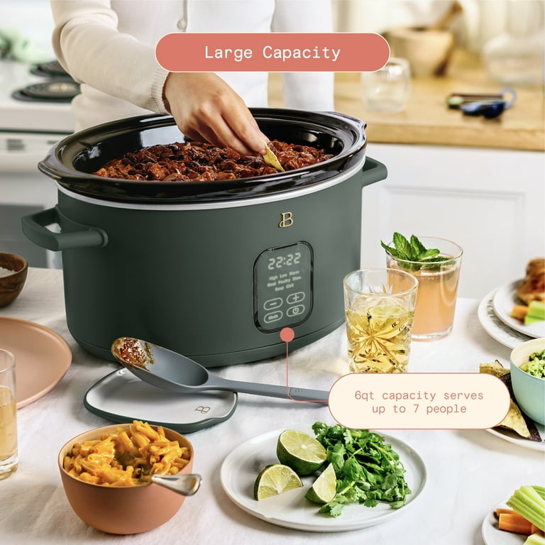 6 Qt Programmable Slow Cooker, Thyme Green by Drew Barrymore