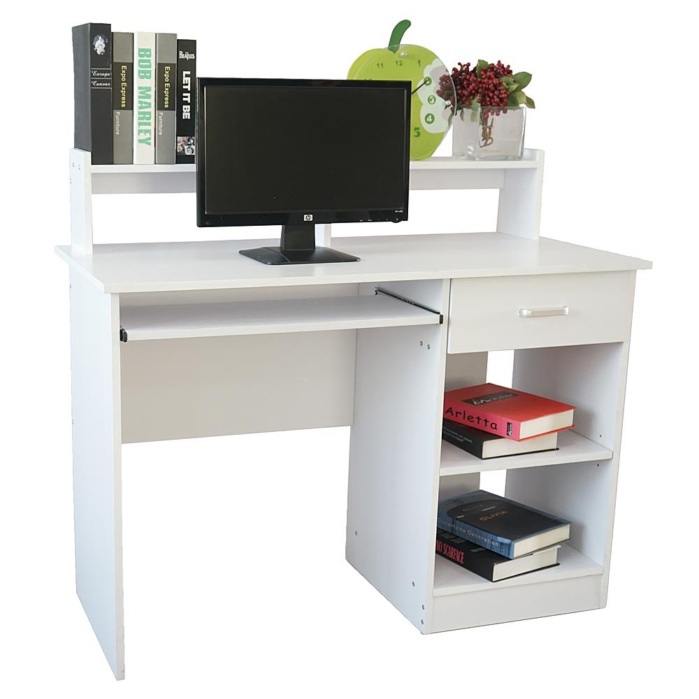 Winado Computer Desk Home Office Workstation Laptop Study Table with Drawer Keyboard Tray, White - image 4 of 8