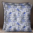 thumbnail image 4 of S4Sassy 1 Pair Floral Print Decorative Blue Cotton Poplin Pillow Sofa Cushion Cover-14 x 14 Inches, 4 of 5
