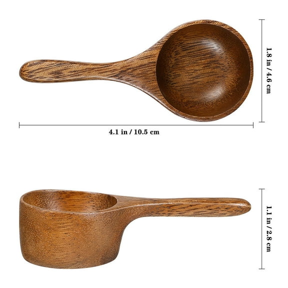 MLINS Acacia Wood Measuring Spoon Coffee Beans Cup Scoop Wooden Ladle Wooden Measuring Scoops Wooden Coffee Salt Mini Measuring Cup Coffee Seasoning Spoon Take A Bath