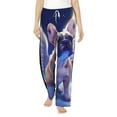 thumbnail image 2 of Lsque Night Sky Winged French Bulldog Print Women's Pajama Pants, Lounge Pant - Comfortable Home Wear,Elastic Waistband, Stylish Design-Medium, 2 of 9