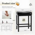 thumbnail image 3 of Saddleback Bar Stools, Backless Counter Stools, Metal Base with Modern PU Leather Saddle Seats, Black, Set of 2, 3 of 8