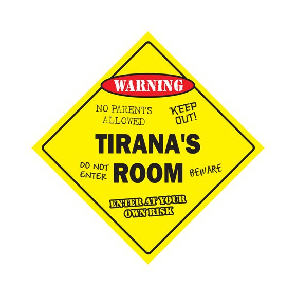 Tirana's Room Sign Crossing Zone Xing | Indoor/Outdoor | 14" Tall kids bedroom decor door children's name boy girl