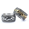 thumbnail image 6 of Men's Vintage Domineering Totem Circle 14K White Gold Rings Size 7-15, 6 of 8