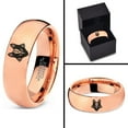 thumbnail image 4 of Tungsten Tribal Wolf Band Ring Band Ring 7mm Men Women Comfort Fit 18k Rose Gold Dome Polished, 4 of 4