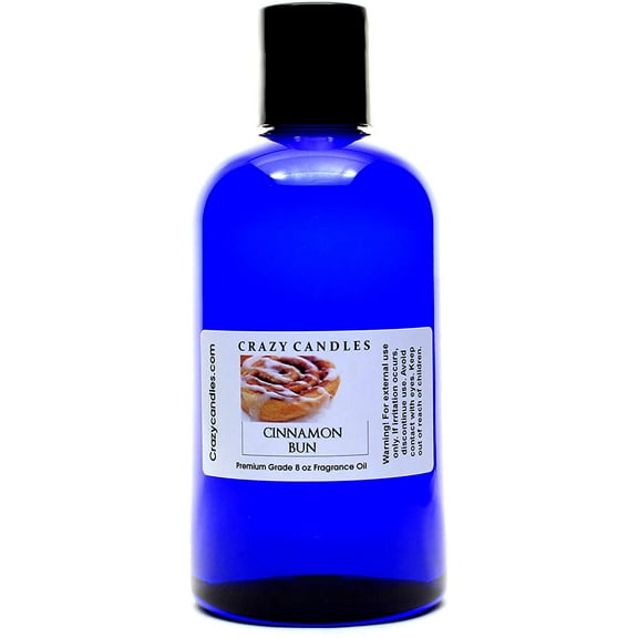 Crazy Candles 8oz Cinnamon Bun 8 Fl Oz Bottle (237ml) Premium Grade Scented Fragrance Oil Made in USA
