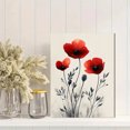 thumbnail image 2 of Qisvanset 12x16 Inch Poppy Floral Canvas Wall Art, Botanical Illustration Modern Boho Minimalist Home Decor, 2 of 8