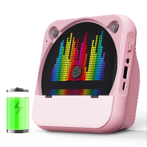 Reproductor de CD portátil ENVYCLOUD Mini Desktop con Bluetooth Pink