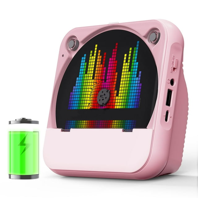 Reproductor de CD portátil ENVYCLOUD Mini Desktop con Bluetooth Pink