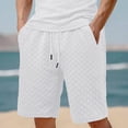 thumbnail image 1 of pstuiky Pantalones cortos para hombre, Pantalones cortos casuales de color liso para hombre, con bolsillos y cintura con cordones Pantalones cortos cargo, 1 of 6