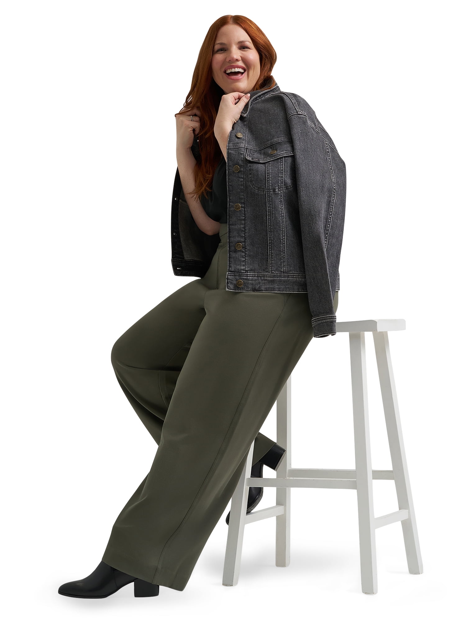 Lee® Women's Plus Pull-On Comfort Waist A-Line Knit Pant