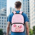 thumbnail image 6 of POLERO Cute Axolotl Heart Print Waterproof Backpack for Work School, Large Capacity Front Pocket Polyester Fabric School Backpack, 6 of 10