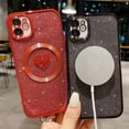 thumbnail image 5 of Compatible with iPhone 11 6.1 Inch Case with Magsafe, Plating Heart Glitter Magnetic Case for Women Girl TPU Camera Protection Back Cover for iPhone 11 Red, 5 of 14