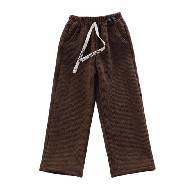 Pantalones largos de pana para niñas, pantalones deportivos de color liso, pantalones anchos para niñas, pantalones deportivos y casuales con cintura elástica, pantalones de poliéster para niños