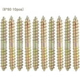 thumbnail image 2 of 10pcs Double Ended Pan Head Screws Stud Self Tapping Thread Screws Threaded Bolts Woodworking Furniture Connector Studs Rods 6*50mm, 2 of 4