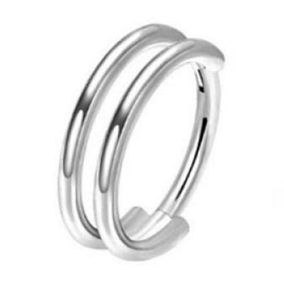 PULABO Titanium Micro Cubic Zirconia Hinged Nose Hoop Ring Body Jewelry Unisex