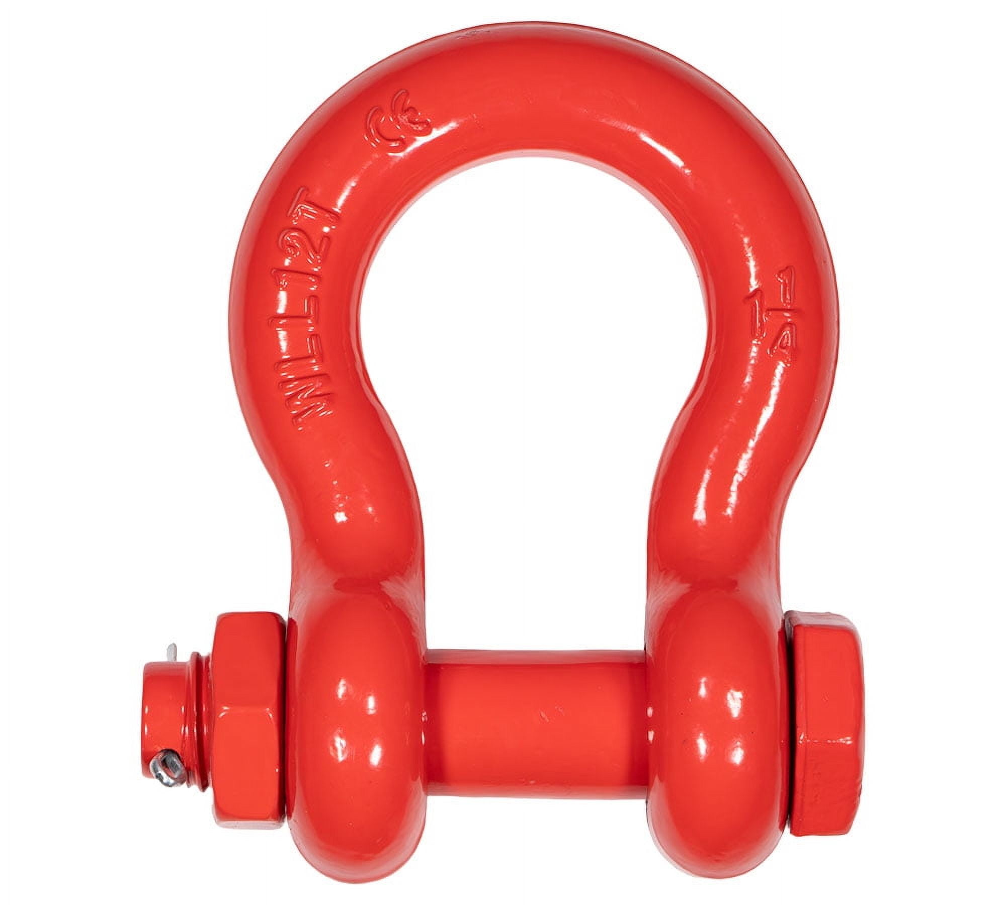 4 Pack 1-1/4" Anchor Shackle Forged Carbon Steel w/ Safety Screw Pin Load Limit 24,000 lbs, Double Rust Protection Heavy Duty D Ring Bolt Type Shackle for Towing, Rigging