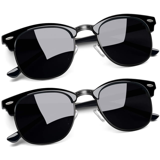Gafas de Sol Joopin Semi Sin Montura con Armazón de Cuerno Negro Polarizadas UV