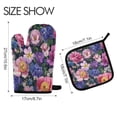 thumbnail image 2 of Yayeee Oven Mitts and Pot Holder Set of 2 Heat Resistant Kitchen Gloves Baking Hot Pad, Soft Pinks Flowers, 2 of 5