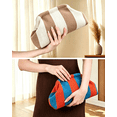 thumbnail image 3 of WANDF Clutch Purse for Women,Woven Evening Bags,Knit Striped Clutch Handbags,Dumpling Bag for Ladies (Khaki Black), 3 of 7