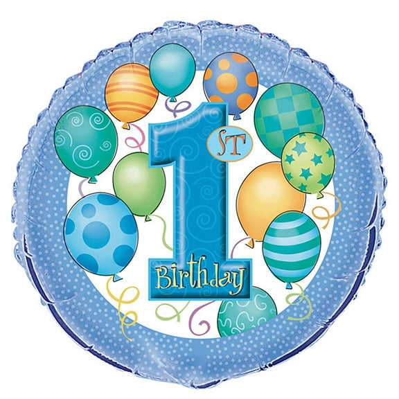 1st Birthday 'Balloons' Foil Mylar Balloon (1ct)