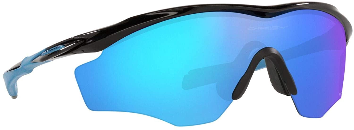 Oakley Mens Oo9343 M2 Frame XL Shield Sunglasses Polished Black/Prizm Sapphire 45 Millimeters
