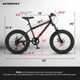 thumbnail image 5 of Bicicleta de montaña de 20 pulgadas para niños y adolescentes, marco de acero de alto carbono, frenos de disco, neumáticos anchos duraderos, suspensión delantera, 7 velocidades, 5 of 5