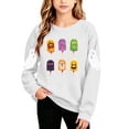 thumbnail image 2 of CYRBOKO Girls Halloween Sweatshirt, Casual Crew Neck Long Sleeve Pullover Holiday Top White Size 5-6 T, 2 of 7