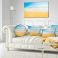 thumbnail image 3 of Designart Long Waves on Sand under Blue Sky - Seascape Throw Pillow - 12x20, 3 of 5