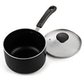thumbnail image 5 of Cook N Home Juego de cacerolas antiadherentes de 1 cuarto y 2 cuartos de galón, juego de ollas multiusos, cacerola, utensilios de cocina con tapa de vidrio, aluminio negro, 5 of 5