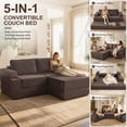 thumbnail image 4 of Holaki 5 in 1 Modular Sectional Sofa with Movable Ottoman, L-Shaped Convertible Boneless Couch for Living Room, Corduroy Deep Seat Sofa, Brown, 4 of 10