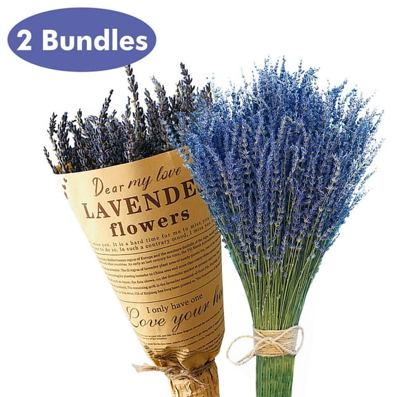 Tripumer Dried Lavender Bundles 2 Bundles Pack 100% Natural Dried Lavender Flowers for Home Decoration Photo Props Wedding Party