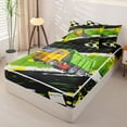 thumbnail image 2 of Castle Fairy Grunge Garbage Truck Zipper Full Size Comforter Sets with Fitted Sheet and 2 Pillowcases for Boys,Race-Inspired Dump Truck Zipper Bedding Set for Bedroom,Green Yellow,4pcs,Reversible, 2 of 6